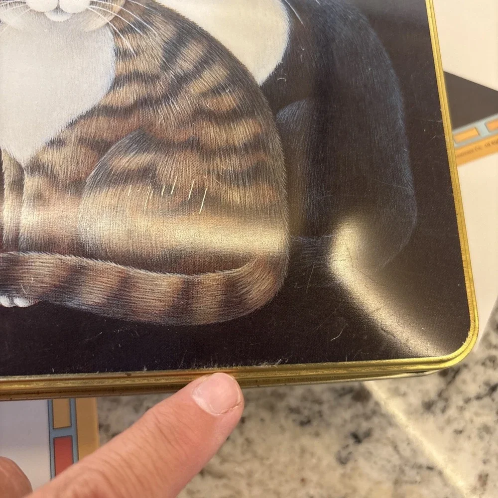 Stephen Lawrence Vintage Cat Trio Note Stationary Tin 1995 with Cards Kitty READ